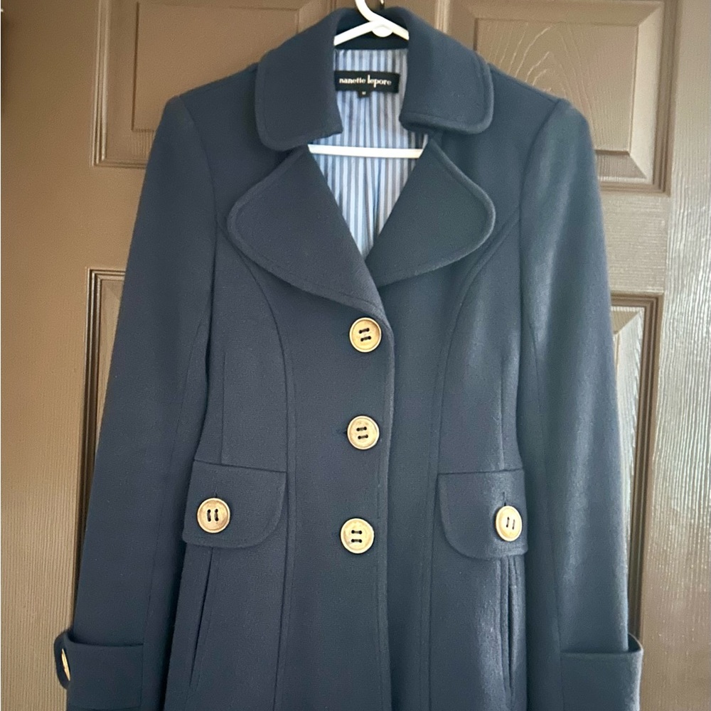 Nanette Lepore pedi coat/sailors jacket with wood buttons